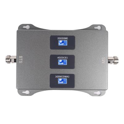 China Portable Tri Band 900 2100 2600 MHz Network Signal Booster Amplifier 17dbm 65dbi 165x105x20mm for sale