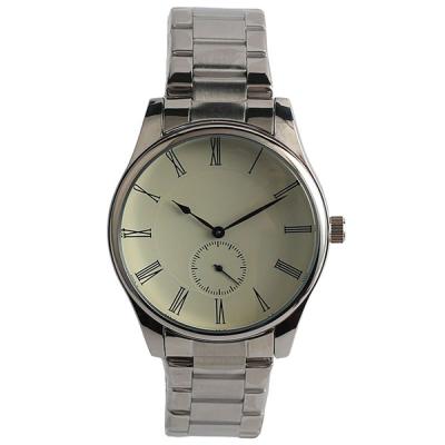 China Classic Simple Calendar Watch Men Steel Band Watch Men Small Dial Full Business Watch for sale