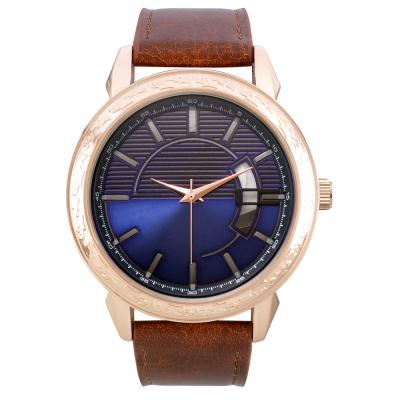 China New Design Simple Stylish Mens Watch Band Luxury Leather Band Men High End Waterproof Waterproof Watch for sale