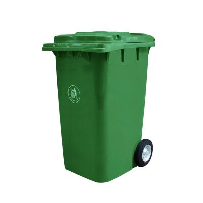 China Wholesale Price 240L Capacity Sustainable Plastic Trash Bin Large Capacity Garbage Bin With Wheel And Lids for sale