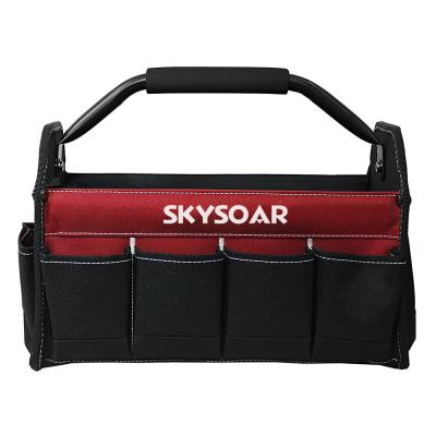 China Durable Supplier Customized Logo 600D Pockets Sturdy Bottom Camping Electrician Tool Bag Durable 10 Top Wide Mouth Storage Portable for sale