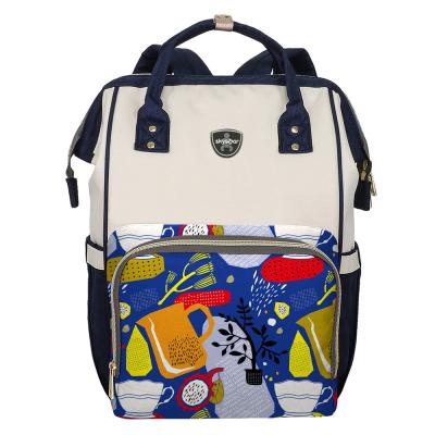 China Fashionable Multifunctional Large Open Wide Open Maternity Nursing Diaper Handbag Baby Diaper Backpack OEM Supplier for sale