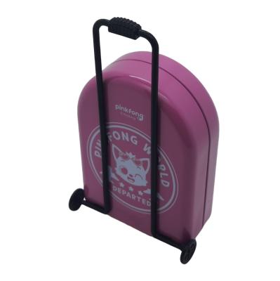 China Mini Luggage Shape Custom Tin kan Metaalsuikergoed Tin Packaging Anti Rust Finish Te koop