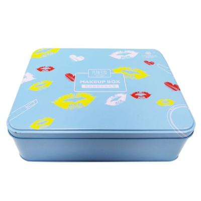 China Customized CMYK Printing Empty Tin Cans Rectangular Large Mooncake Tin Box for sale