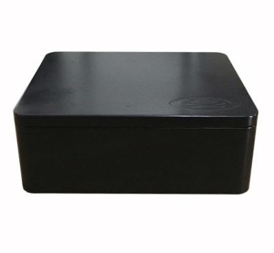 China Matt Black Retangular Metal Tin com empacotamento gravado do cigarro da tampa à venda