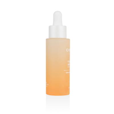 China Personal Care 1oz Dropper Bottle 30ml 50ml 100ml Frosted Colorful Orange Pink Serum Bottle Essential Oil Bottles Glass Dropper Bottle for sale