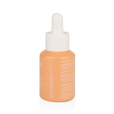 China New Style 15ml 30ml 60ml Slope Cosmetic Shoulder Packaging Serum Skin Care Coral Glass Bottle With White Dropper for sale