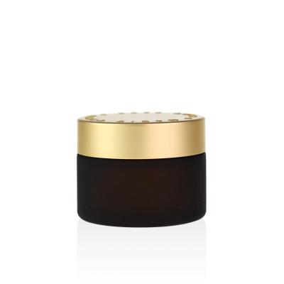 China Cosmetic luxury packaging 15g 20g 30g 50g 100g skin care body cream container 2 ounce amber glass cosmetic jar for sale