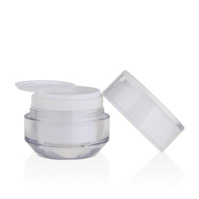 China Hot Sale 15g 30g 50g Wall Mounted Double Fill Acrylic Jars Custom Cosmetic Jars Packaging Lady Lotion Acrylic Jars for sale