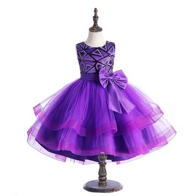 China Custom Kids Casual Summer Lovely Little Queen Bridesmaid Kids Mesh Tulle Flower Girl Dresses Breathable Christmas Clothes for sale