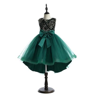 China MENGQIAI 2021 New Sequin Bow Children's Princess Dress Wedding Dress Breathable Dress MQA8011 for sale