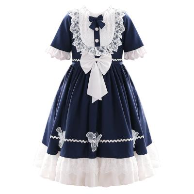 China Washable Child Princess Dress Summer Lolita Style Kid Dress Lace Frok For Girls for sale