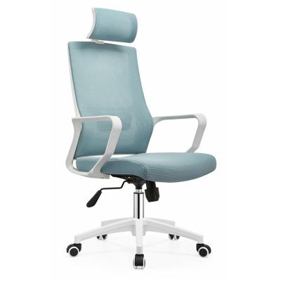 China Hot Selling Price Adjustable Cheap Commercial Furniture White Home Office Chairs PC Mesh Swivel Ergonomic Computer Frame (Height) for sale