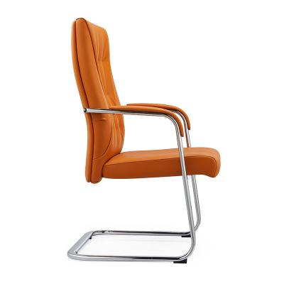 China (Size) Modern Design Adjustable High Quality Visitor Chair Orange Leather Office for sale