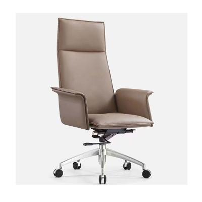 China Foshan Cheap Price Modern Comfortable Ergonomic Executive (Height) Adjustable Swivel High Back Leather Office Chair for sale