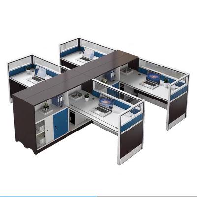 China Office Room Furniture Staff Workstation Cooling Desk L Shaped Workstation With Chair for sale