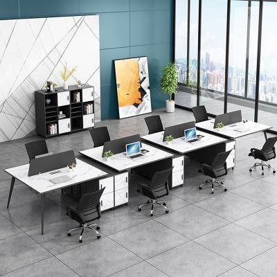 China Modern Modern Industrial Workstation Computer 6 Person Open Desk For Staff for sale