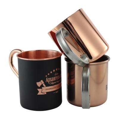 China Viable Pure Copper Beer Mug With Gift Box Black Moscow Mule Copper Mugs Large Vacuum Insulated 14oz Wine for sale