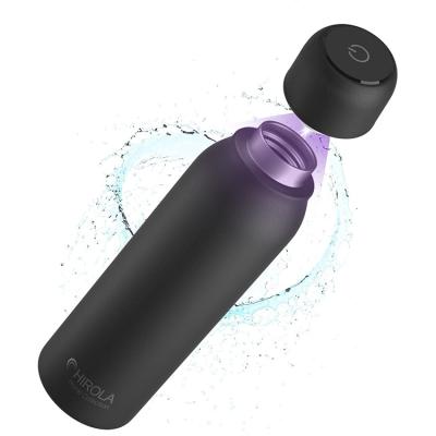 China Stainless Steel Self Cleaning Disposable Led Portable Filter Bpa Free Led To Sterilize Water Bottle W UV Light UV-C Logo for sale