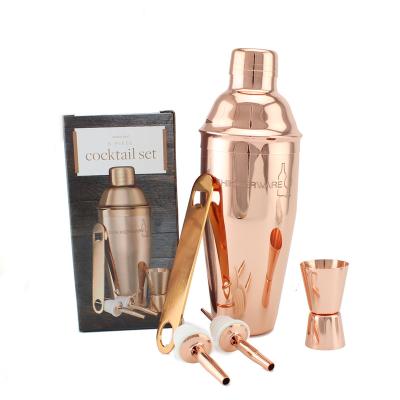 China Viable High Quality Bar Tools Margarita Cocktail Gift Sets Ultimate Stainless Steel Metal Bartenders Cocktail Shaker Set for sale