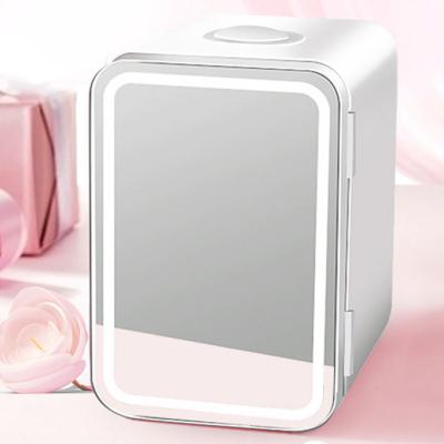 China 8L Absorption Small Beauty Refrigerators Customize Home Cosmetic Skin Care Mini Led Refrigerator With Mirror for sale