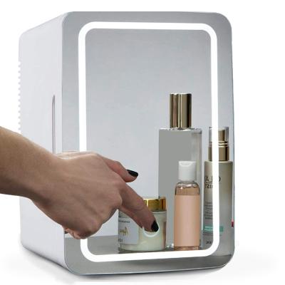 China COMPRESSOR 8L Small Beauty Refrigerators Customize Skin Care Mini Fridge With Mirror Sales For Cosmetic for sale