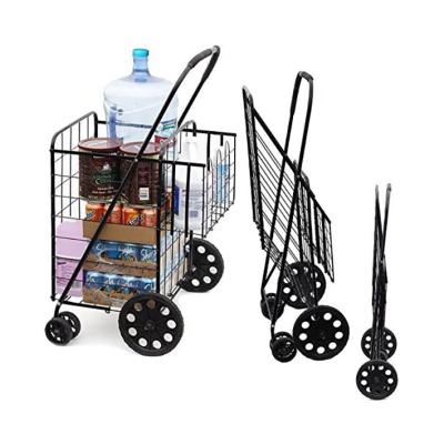 China Small Eco-friendly Collapsible Collapsible Mini Shopping Trolley Trolley Bag Price 6 Wheels for sale