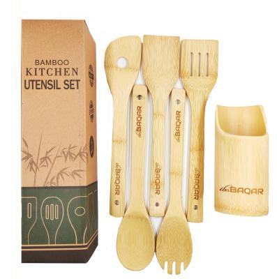 China Kitchen Accessory Spurtles Bamboo Spatula Spurtle Cook Set Eco Friendly Handmade Color Sustainable Bamboo for sale