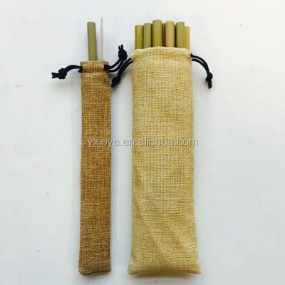 China Sustainable Reusable Bamboo Drinking Straw With Individual Bag Package With Logo for sale