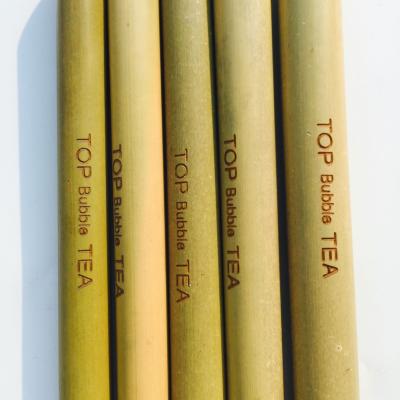 China Transitional thick bamboo straw for bubble tea for sale