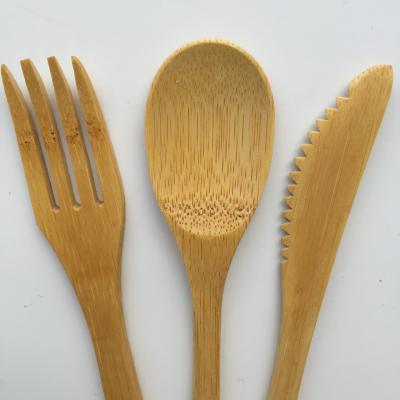 China Sustainable Reusable Biodegradable Bamboo Bamboo Cutlery Set for sale