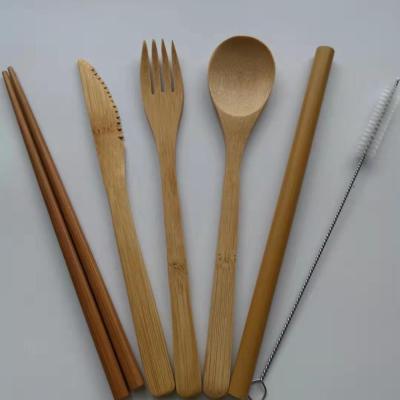 China Sustainable Biodegradable Bamboo Flatware Set Wholesale Bamboo Cutlery for sale