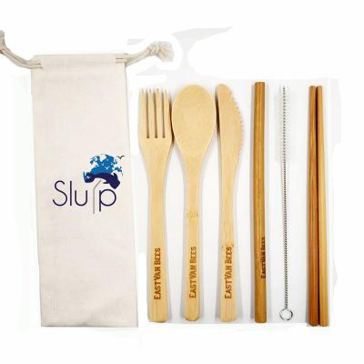 China 2021 Amazon Sustainable New Product High Quality Biodegradable And Sustainable Bamboo Cutlery With Customized Logo for sale