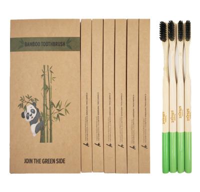 China OEM Free Sample Eco-Friendly Luxury Custom Color Moso Charcoal Bristles Bamboo Toothbrush With Customized Packing And Logo for sale