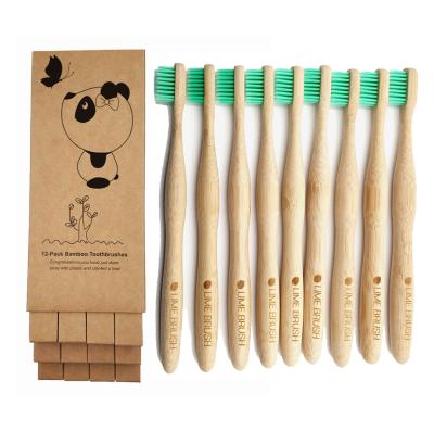 China Reusable 100% Natural Bristle Bamboo Soft Wholesale Adult Wooden Toothbrush Charcoal Custom Logo for sale