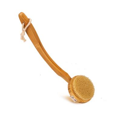 China EXFOLIATE Hot Sale Long Handle Removable Massage Body Bamboo Wooden Body Bathing Brush With Customized Logo for sale