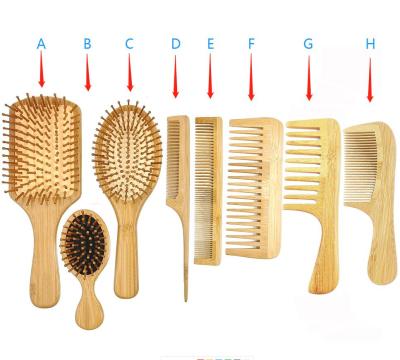 China Factory Price Reusable High Quality Eco-friendly Biodegradable Bamboo Paddle Hair Brush Set, Bamboo Paddle Brush for sale