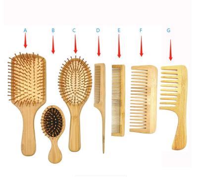 China OEM Professional 100% Waterproof Natural Bamboo Hair Brush Wooden Comb For Women for sale