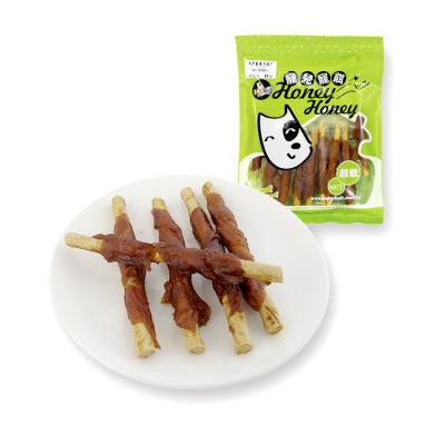 China Wholesale High Quality Tender Stocked Chicken Dog Food Treats And Sweet Potato Meat Rolls Pet Organic Snacks for sale