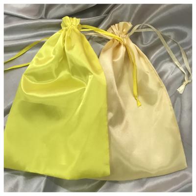 China Custom wholesale soft silk wig silk satin bags logo drawstring bag shopping silk bag seller for sale