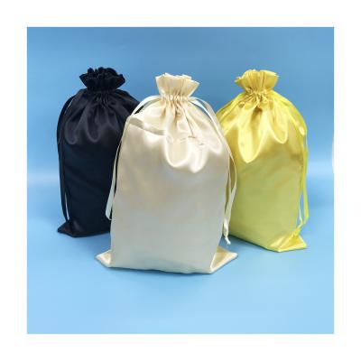 China Wholesale Custom Logo Silk Satin Drawstring Bag Silk Shopping Bag Long Hood for sale