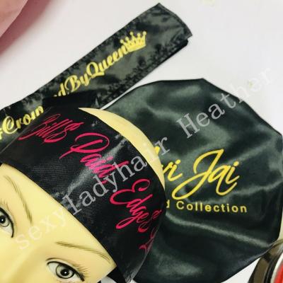 China Wholesale Custom Silk Wrap Silk Edge Headband Fashion Headband Colored Logo Silk Head Wraps Head Wrap for sale