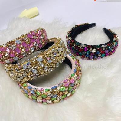 China 2020 newest headband bling headband full crystal luxury wholesale luxury rhinestone loose headband for women for sale