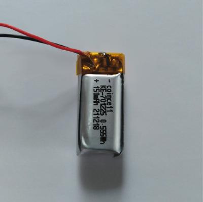 China MP3/MP4 Player Lithium Ion Polymer 701225 3.7V 150mAh Battery for sale