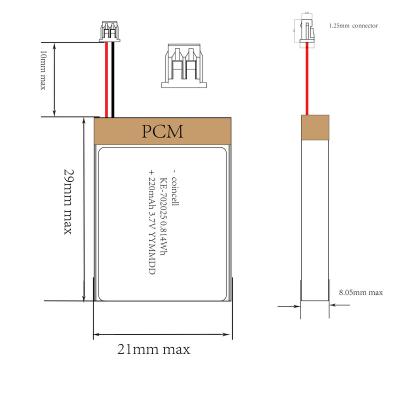 China Toys 702025 3.7V 220mAh 5C High Rate Charge Lithium Ion Polymer Battery for sale