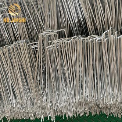 China Landscape Fabric 3mm x 40mm x 150mm Square Turf Staples Top Ground Cover Pins Pegs for sale