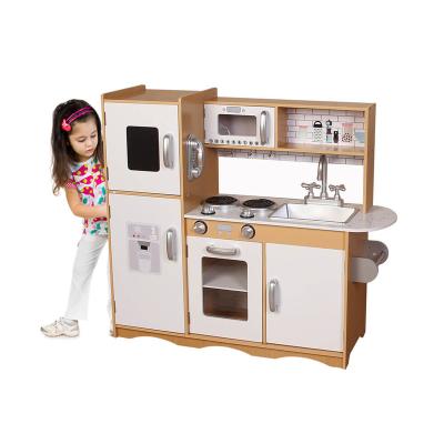 China Cook Toy Non Toxic Wooden Kitchen Toy Sets Role Play Interactive Pretend Happy Kitchen Toys Cooking Toy Kitchen For Girls for sale