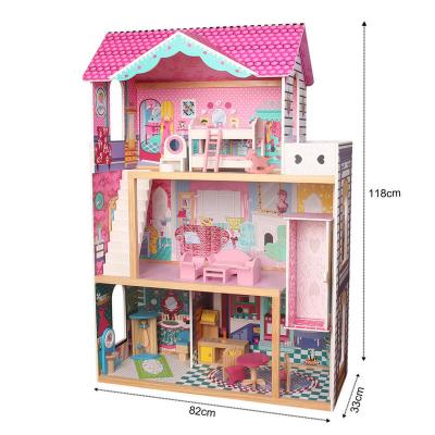 China Mini Toy Three Layers Children Dollhouse Wooden Miniature Furniture Interesting Dollhouse For 12