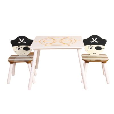 China Modern Hot Sale Pirate Kids Furniture Square Kid Table With Wooden Table And Chairs Kids Chair Set Indoor Kids Furniture for sale