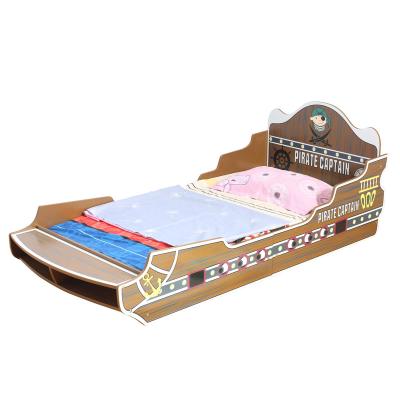 China Lovely eco-friendly pirate design materials wooden kids beds for 140*70cm single mattress cartoon kids bed for boys above 3 years old for sale